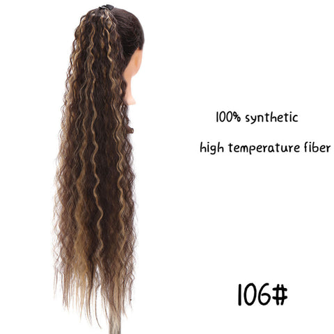 Synthetic Fiber Heat-Resistant Straight Hair With Ponytail Tail Wigs