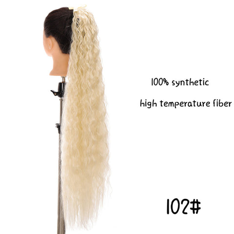 Synthetic Fiber Heat-Resistant Straight Hair With Ponytail Tail Wigs