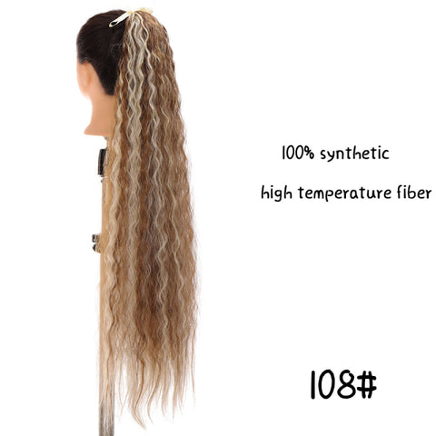 Synthetic Fiber Heat-Resistant Straight Hair With Ponytail Tail Wigs