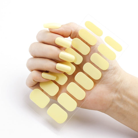 New Year Pure Color Nail Wrap Stickers Set Inpluser