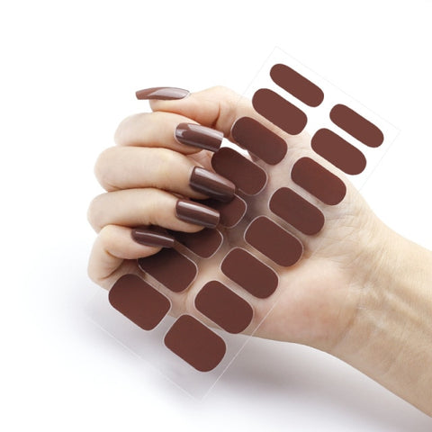 New Year Pure Color Nail Wrap Stickers Set Inpluser