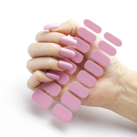 New Year Pure Color Nail Wrap Stickers Set Inpluser
