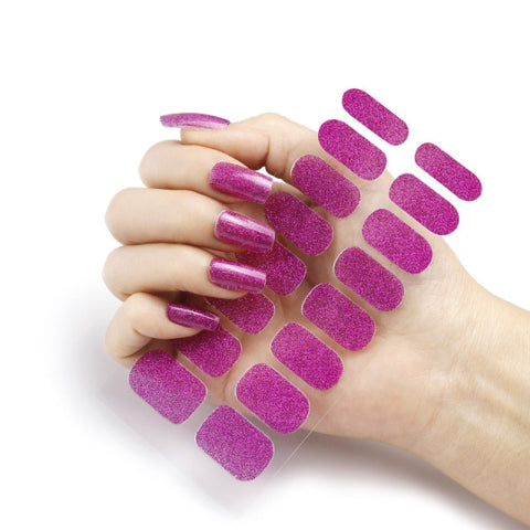 New Year Pure Color Nail Wrap Stickers Set Inpluser
