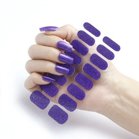 New Year Pure Color Nail Wrap Stickers Set Inpluser