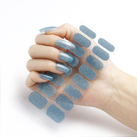 New Year Pure Color Nail Wrap Stickers Set Inpluser
