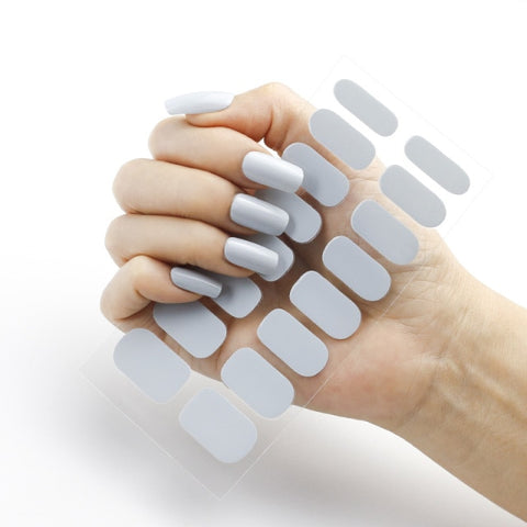 New Year Pure Color Nail Wrap Stickers Set Inpluser