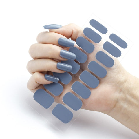 New Year Pure Color Nail Wrap Stickers Set Inpluser