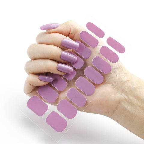 New Year Pure Color Nail Wrap Stickers Set Inpluser