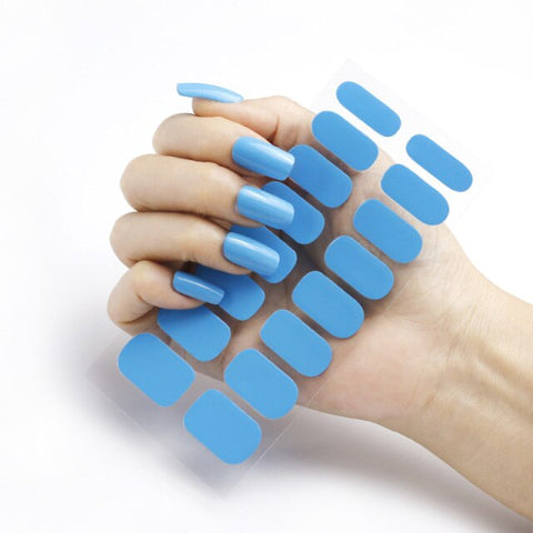 New Year Pure Color Nail Wrap Stickers Set Inpluser