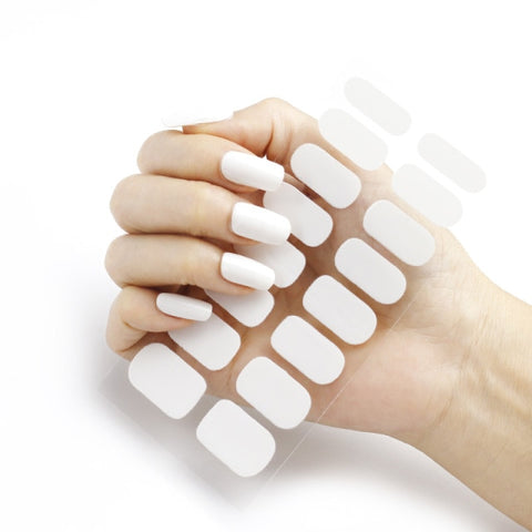 New Year Pure Color Nail Wrap Stickers Set Inpluser