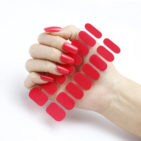 New Year Pure Color Nail Wrap Stickers Set Inpluser