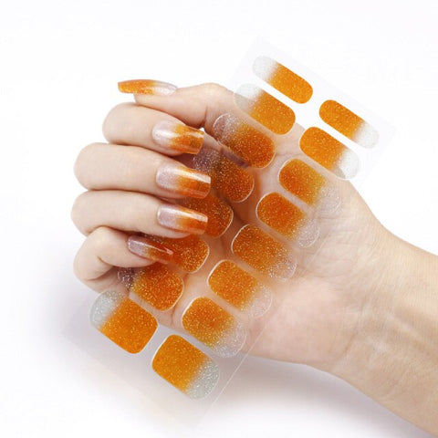 New Year Pure Color Nail Wrap Stickers Set Inpluser