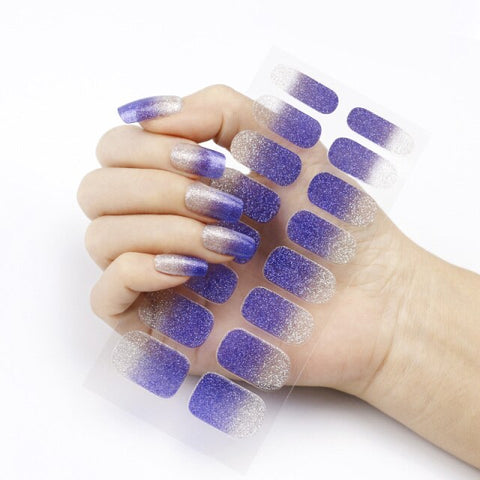 New Year Pure Color Nail Wrap Stickers Set Inpluser