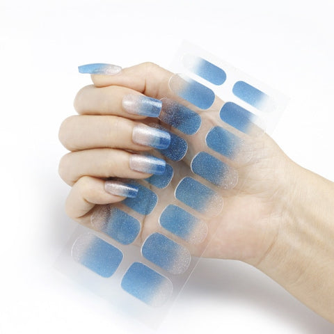 New Year Pure Color Nail Wrap Stickers Set Inpluser