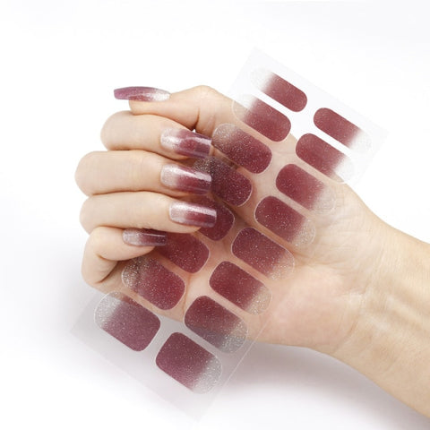 New Year Pure Color Nail Wrap Stickers Set Inpluser