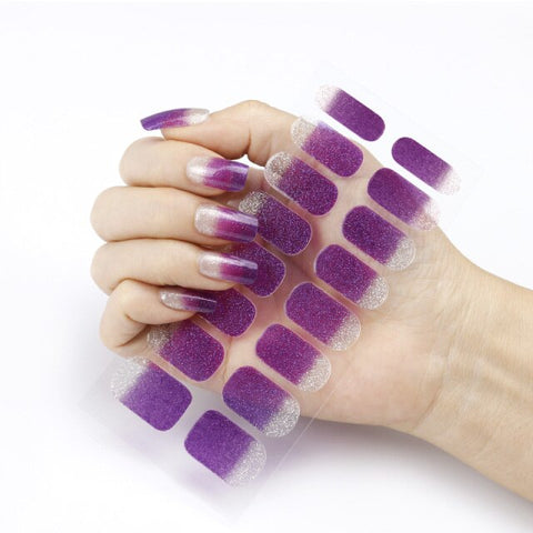 New Year Pure Color Nail Wrap Stickers Set Inpluser