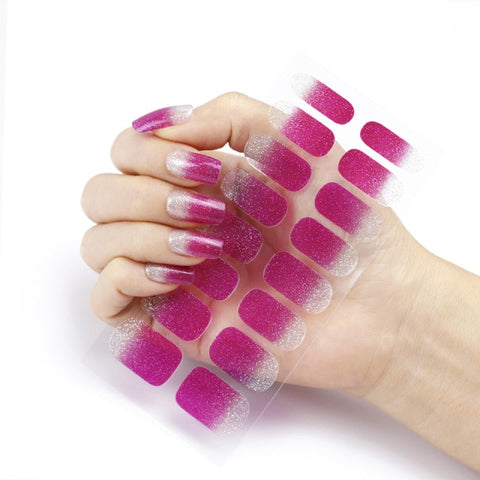 New Year Pure Color Nail Wrap Stickers Set Inpluser