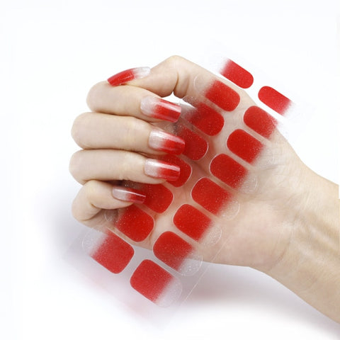 New Year Pure Color Nail Wrap Stickers Set Inpluser