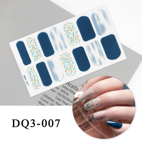 New Year Nail Sticker Shiny Patterned Nail Art Decor Sticker Inpluser