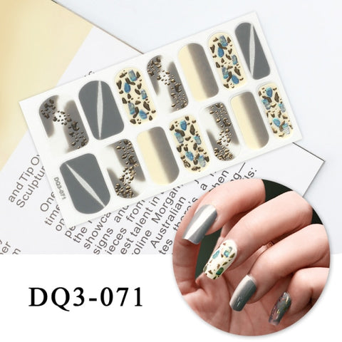 New Year Nail Sticker Shiny Patterned Nail Art Decor Sticker Inpluser