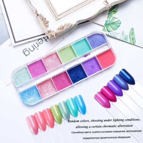 Nail Polish Powder Neon Fluorescent Pigment Set DIY Gel Inpluser