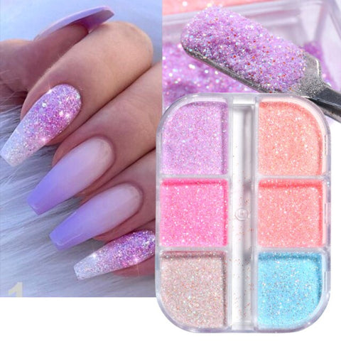 Nail Polish Powder Neon Fluorescent Pigment Set DIY Gel Inpluser