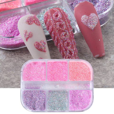 Nail Polish Powder Neon Fluorescent Pigment Set DIY Gel Inpluser