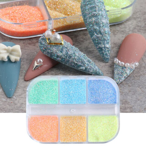 Nail Polish Powder Neon Fluorescent Pigment Set DIY Gel Inpluser