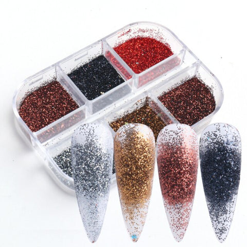 Nail Polish Powder Neon Fluorescent Pigment Set DIY Gel Inpluser
