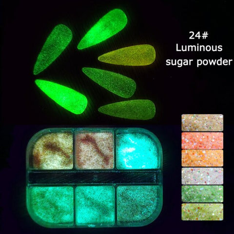Nail Polish Powder Neon Fluorescent Pigment Set DIY Gel Inpluser