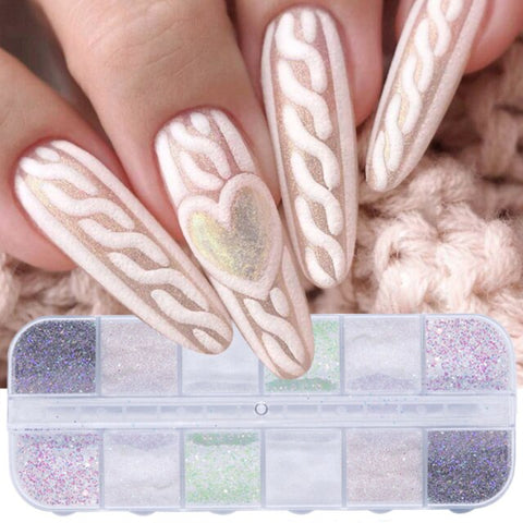 Nail Polish Powder Neon Fluorescent Pigment Set DIY Gel Inpluser