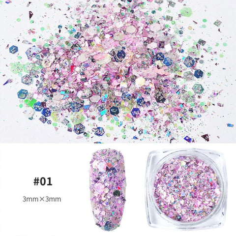 Purple Chameleon Sparkly Nail Decorations Inpluser