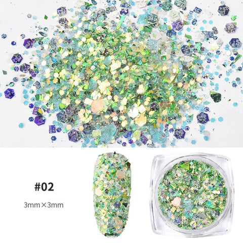 Purple Chameleon Sparkly Nail Decorations Inpluser