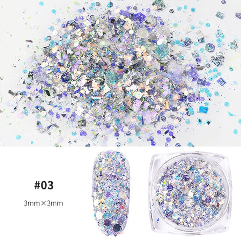 Purple Chameleon Sparkly Nail Decorations Inpluser
