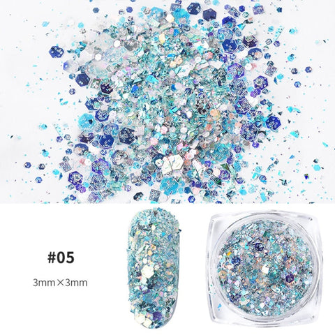 Purple Chameleon Sparkly Nail Decorations Inpluser