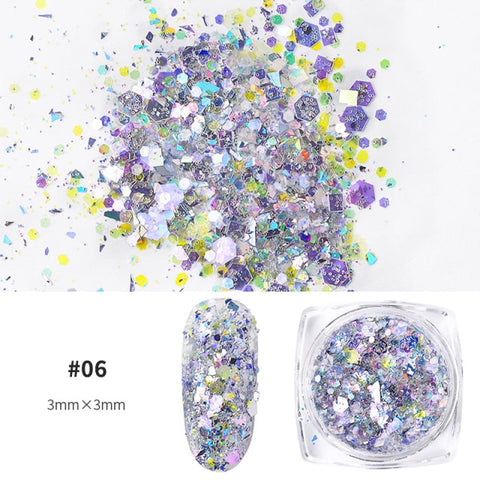 Purple Chameleon Sparkly Nail Decorations Inpluser