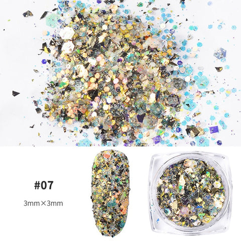 Purple Chameleon Sparkly Nail Decorations Inpluser