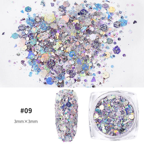 Purple Chameleon Sparkly Nail Decorations Inpluser