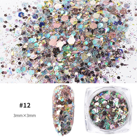 Purple Chameleon Sparkly Nail Decorations Inpluser