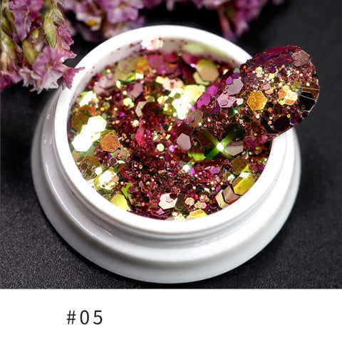 Purple Chameleon Sparkly Nail Decorations Inpluser