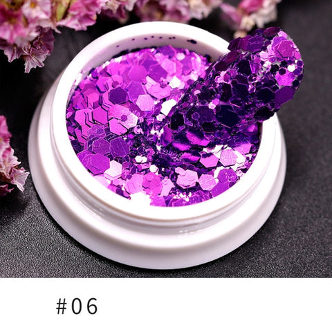 Purple Chameleon Sparkly Nail Decorations Inpluser