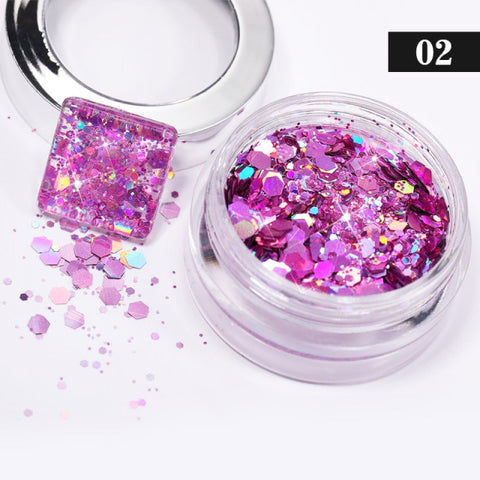 Purple Chameleon Sparkly Nail Decorations Inpluser