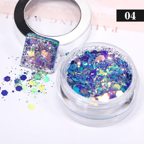 Purple Chameleon Sparkly Nail Decorations Inpluser