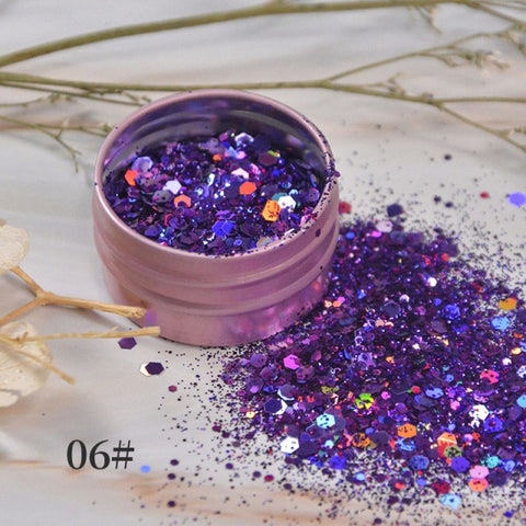 Purple Chameleon Sparkly Nail Decorations Inpluser