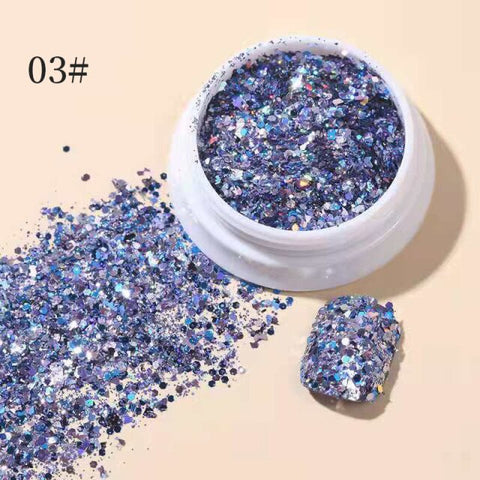 Purple Chameleon Sparkly Nail Decorations Inpluser