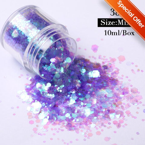 Purple Chameleon Sparkly Nail Decorations Inpluser