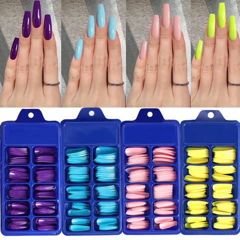 Long Coffin Ballerina detachable Nail  stickers Inpluser