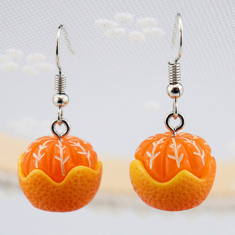 Lovely Fruit Tea Cup Earrings Creative Funny CrystalJewelry personality