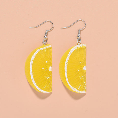Lovely Fruit Tea Cup Earrings Creative Funny CrystalJewelry personality