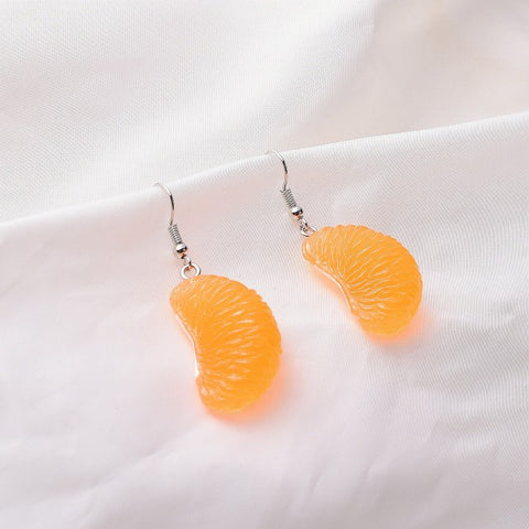 Lovely Fruit Tea Cup Earrings Creative Funny CrystalJewelry personality